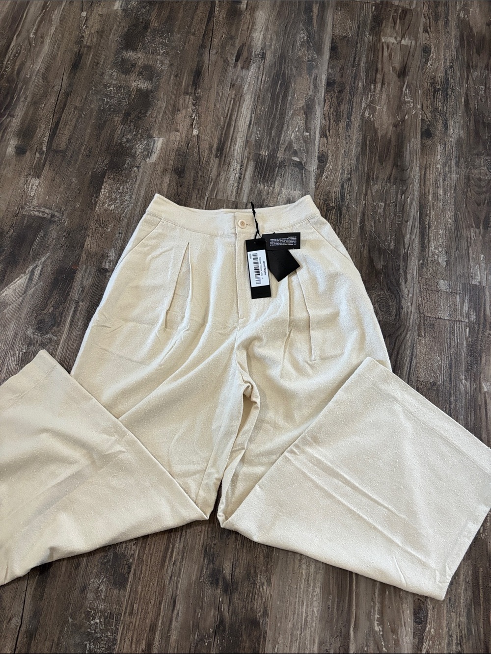 Jenni Kayne Cream Wide-Leg Trousers